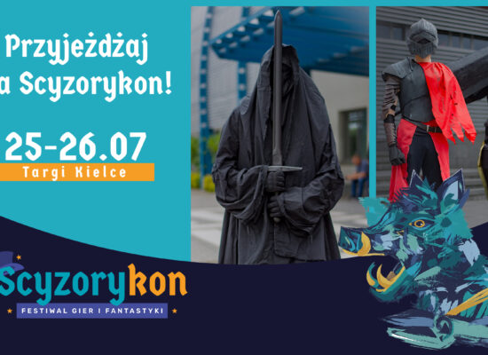 Grafika promująca wydarzenie Scyzorykon 2026 w Kielcach